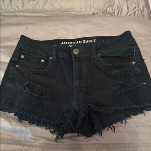 American Eagle Outfitters Black Distressed Women's Shorts